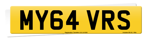 Registration number MY64 VRS